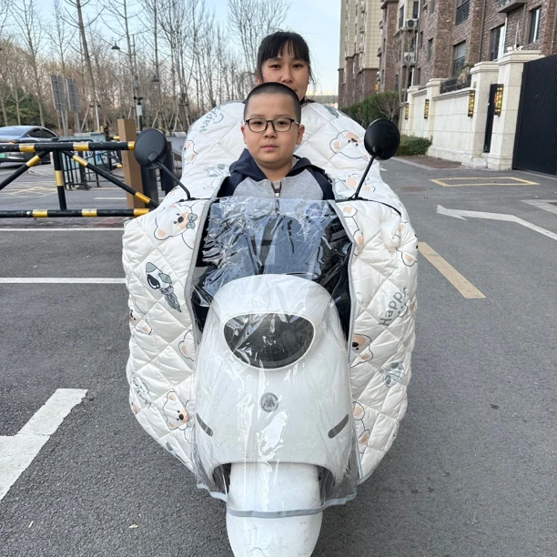 亲子斗篷式电动车挡风被防风四季通用春秋保暖夏季防晒