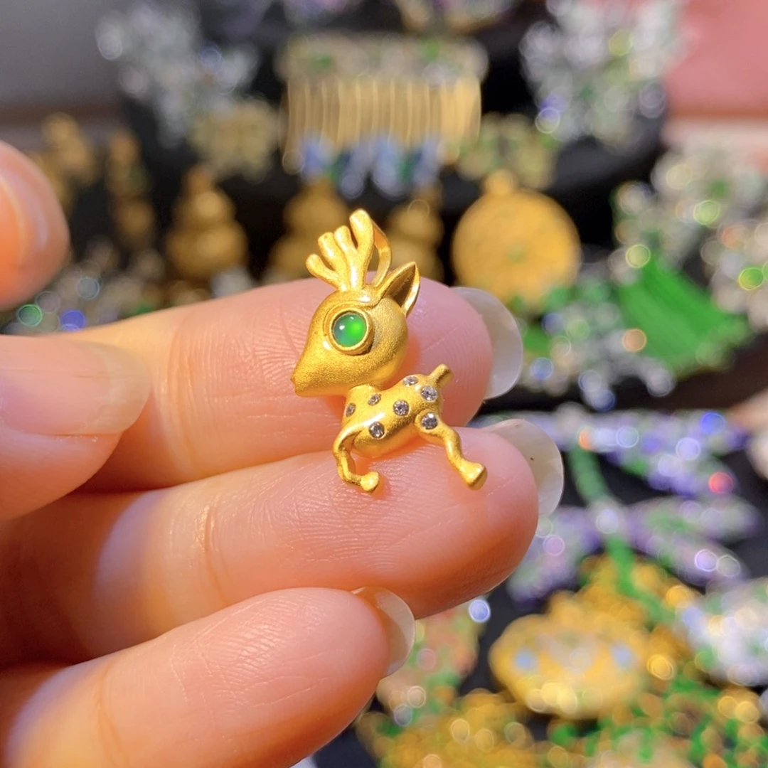 吊坠(不含链)银S925镶嵌翡翠