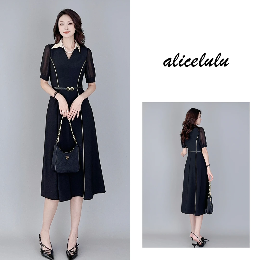 5 alicelulu 时髦精英连衣裙 气质通勤 轻盈拼接 S1033866Q