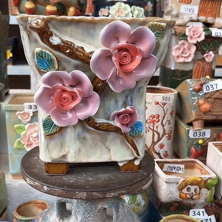 紫砂花盆粗陶材质多肉花盆