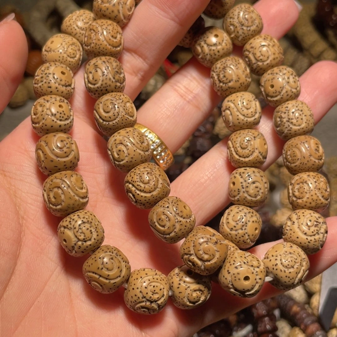 吊坠星月菩提漏！脱脂陈籽祥云单圈