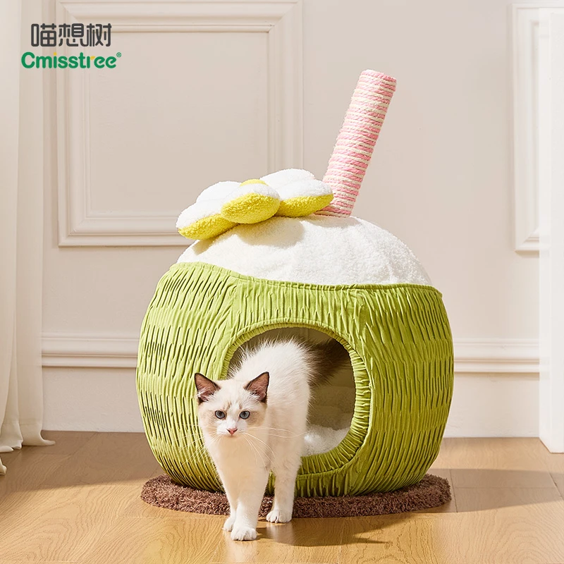 Cmisstree/喵想树青椰四季通用猫爬架猫窝毛抓板一体多功能猫窝