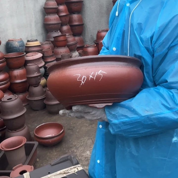 紫砂紫砂花盆和小盆栽