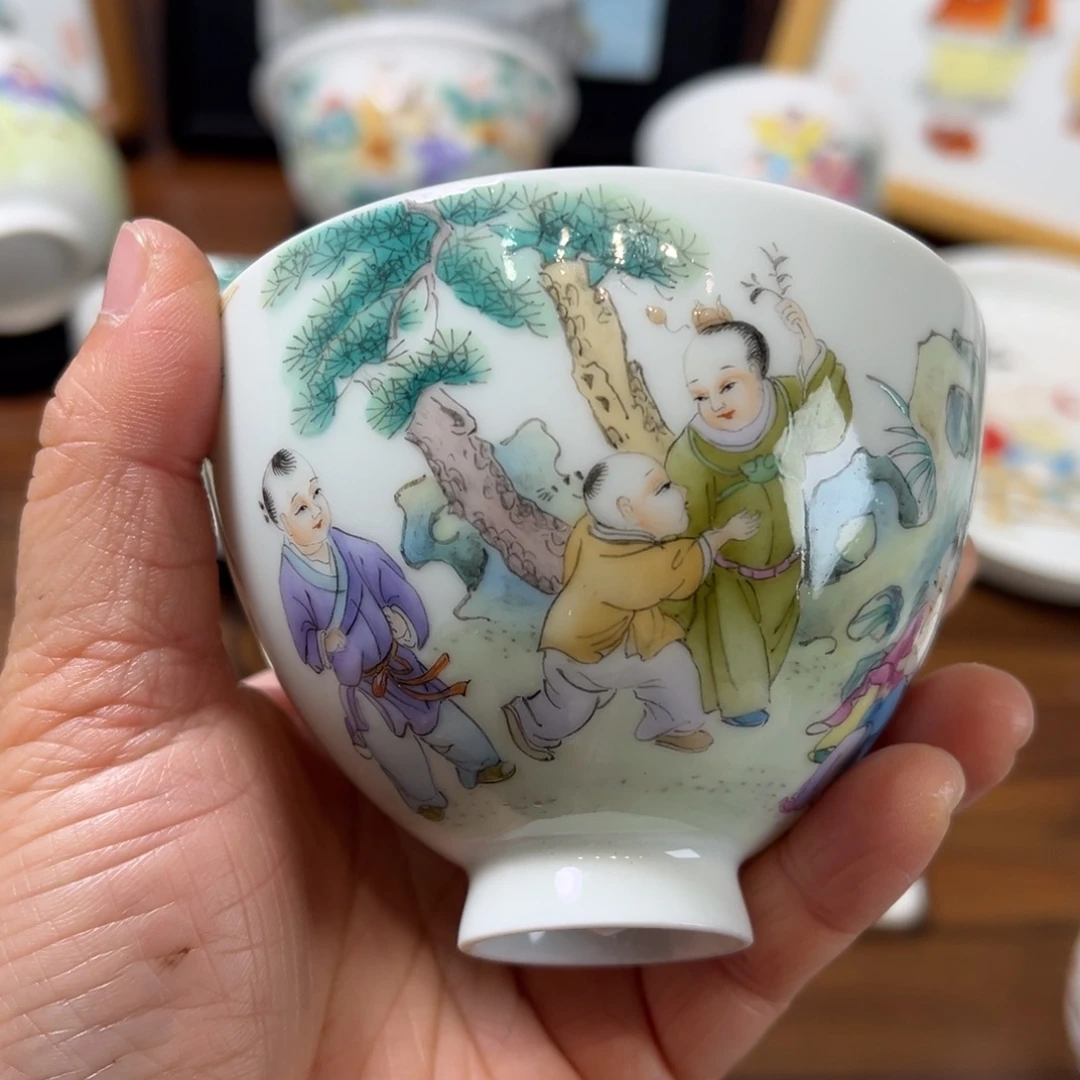 景德镇手绘珐琅彩主人杯