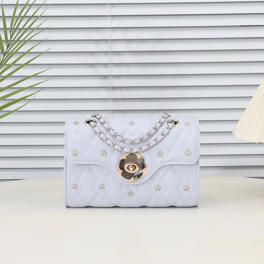 轻奢品质设计夏季小清新爆款包包2025新款时尚链条斜挎包9922蓝