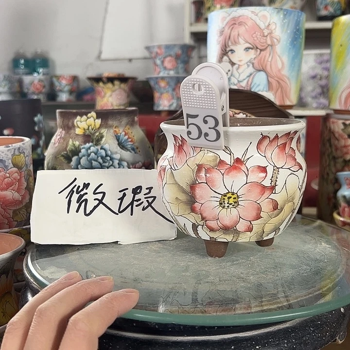 满38包邮 景德镇幸运花盆