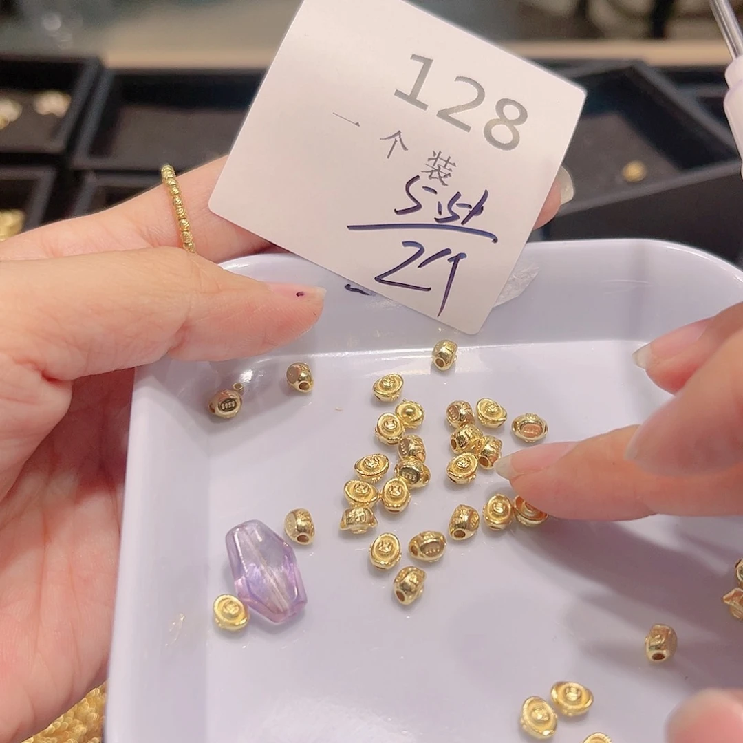 紫晶珠宝半成品银S925镀金镶嵌128