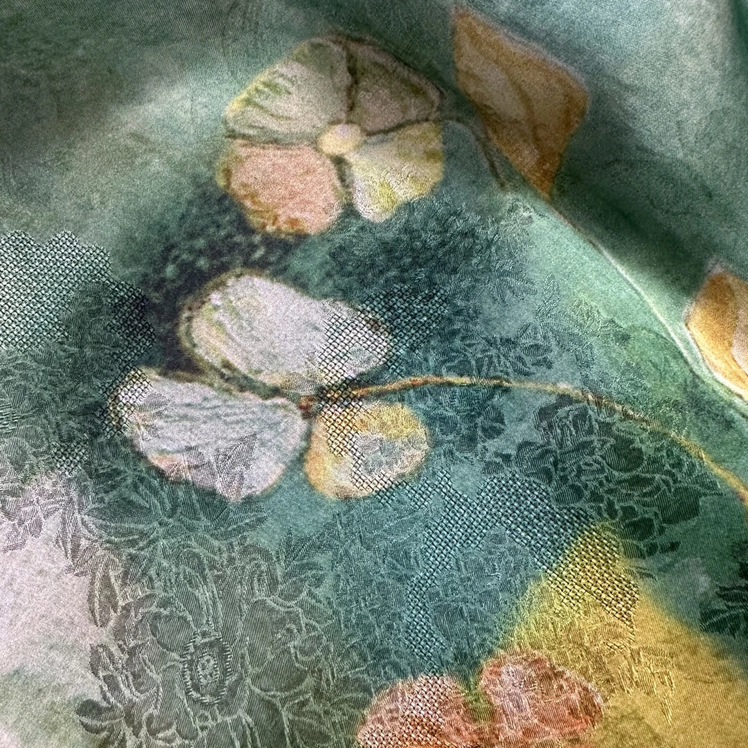 直播间颜色为准，绞罗香云纱花罗面料适合国风，连衣裙布料