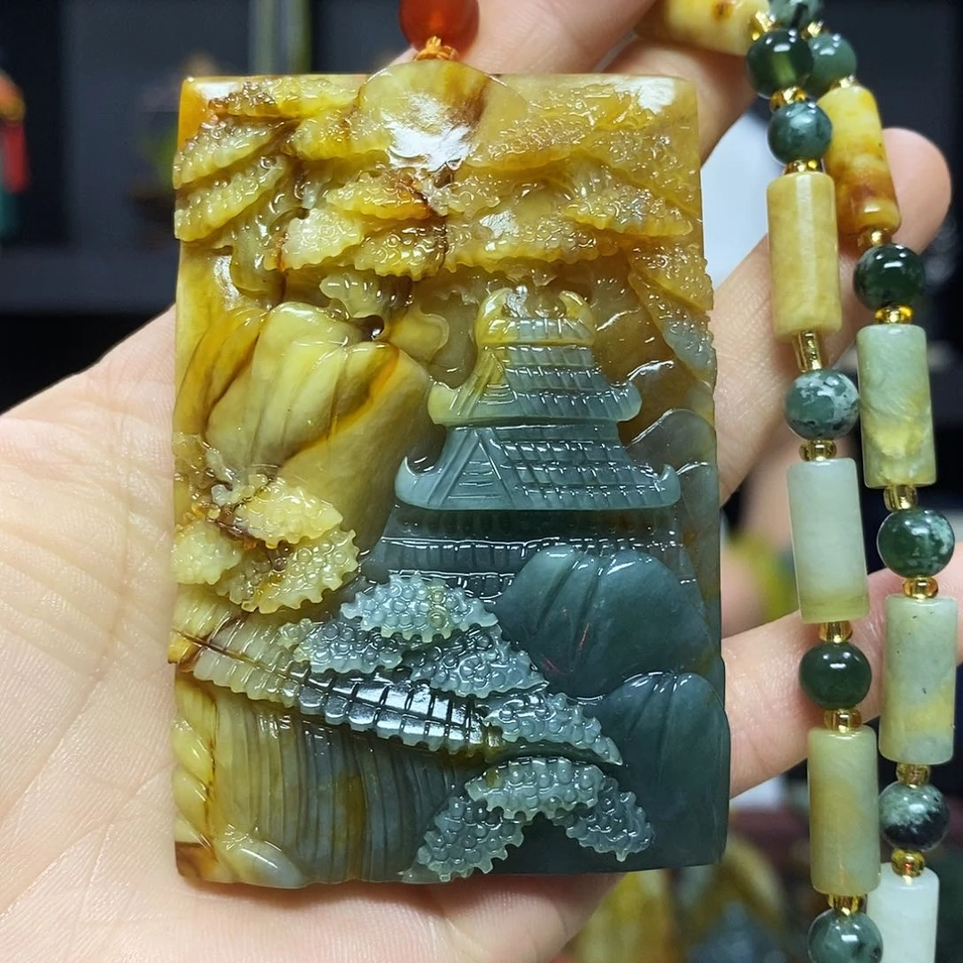 未镶嵌岫玉挂件吊坠