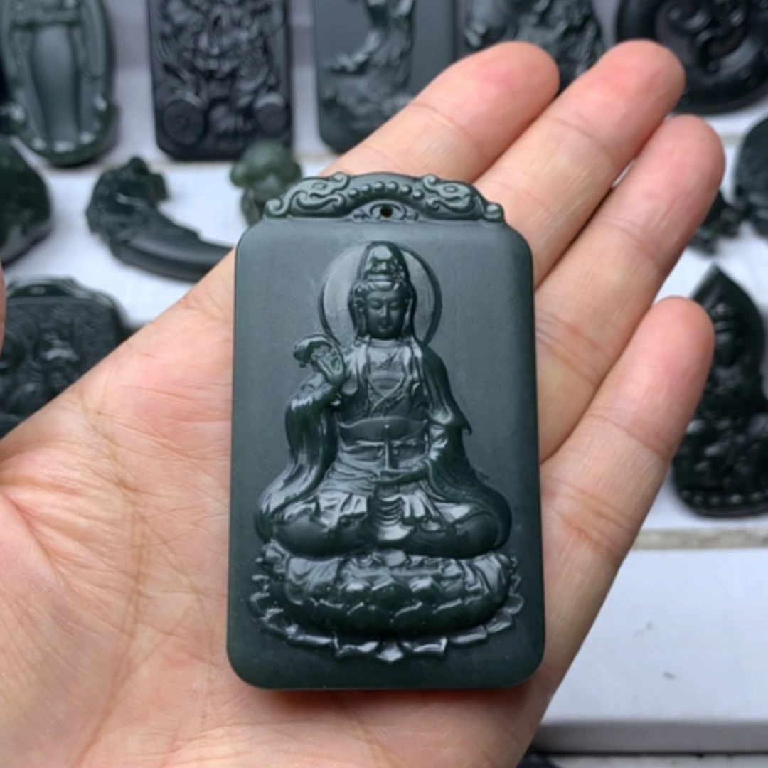 【闪购商品】颈饰未镶嵌和田玉眼*双面雕刻