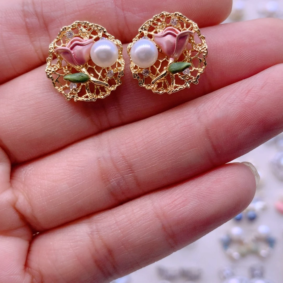 耳饰合金淡水珍珠