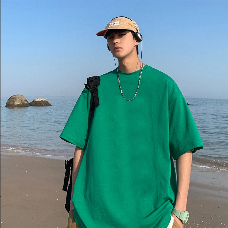 【10589包邮】2025夏季新款青少年学生港风潮牌宽松休闲圆领T恤