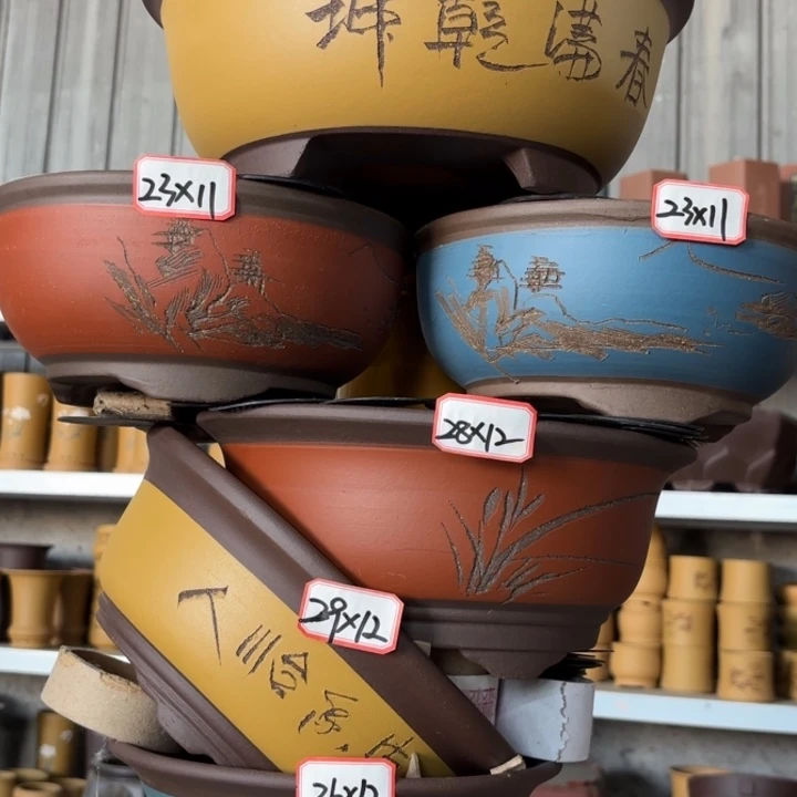 紫砂花盆100-6。