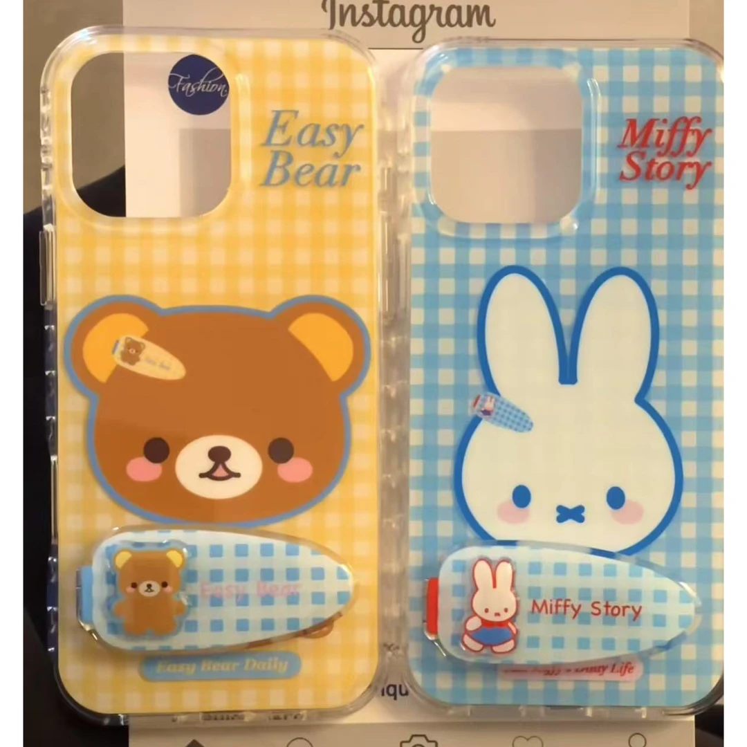 七壳子发卡小熊适用苹果华为vivo小米oppo女款iphone15/16/14