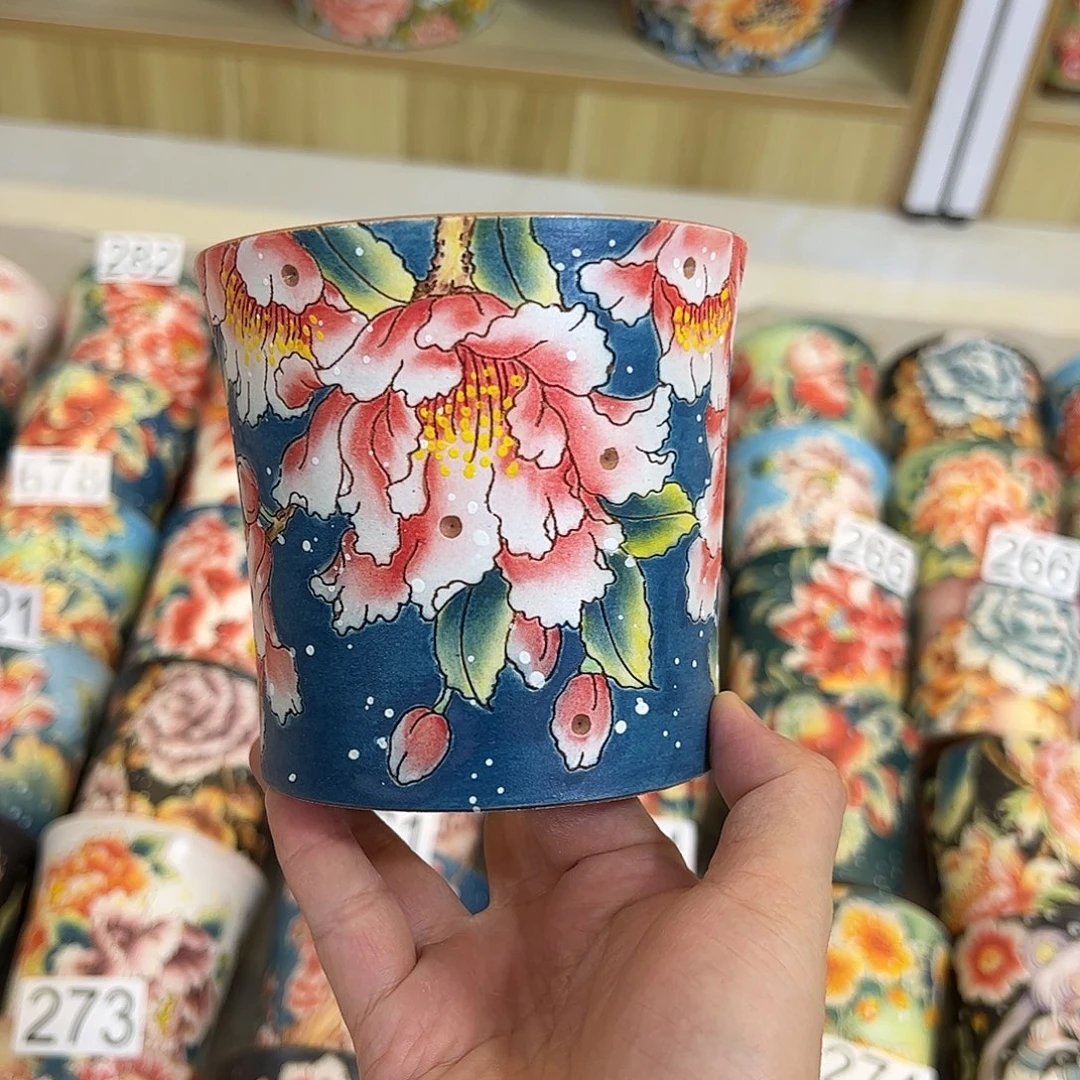 景德镇炫彩手绘口10.5高10