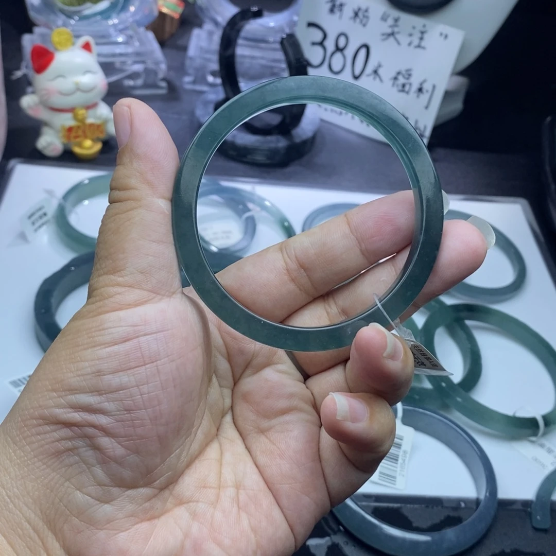 定制翡翠未镶嵌手镯海蓝方条