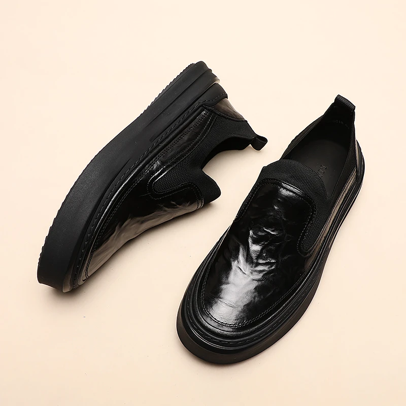 新款春夏软底懒人休闲时尚百搭一脚蹬乐福鞋英伦潮流舒适透气男鞋