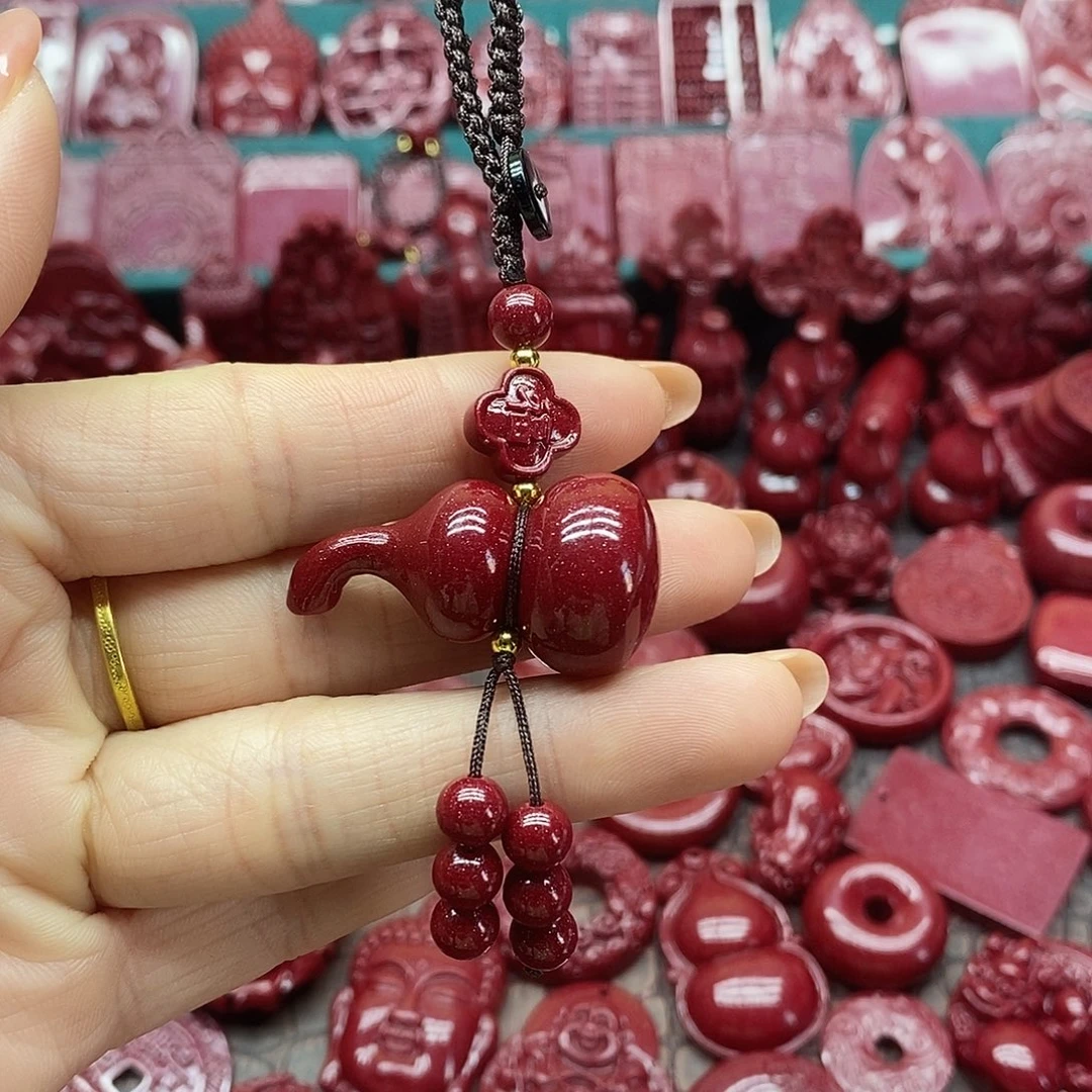 天然辰砂朱砂钥匙扣