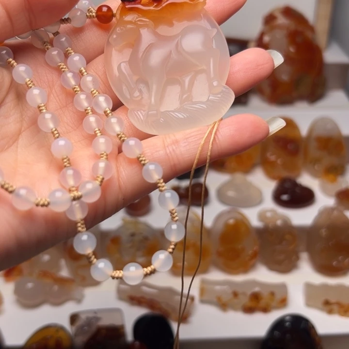 漓***茉玛瑙/玉髓合金颈饰