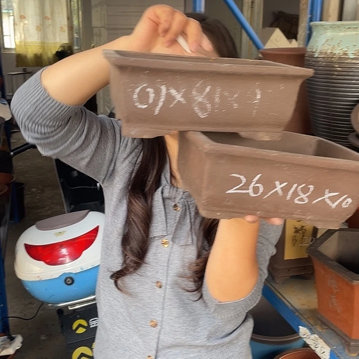 26+26素面马槽花盆紫砂花盆