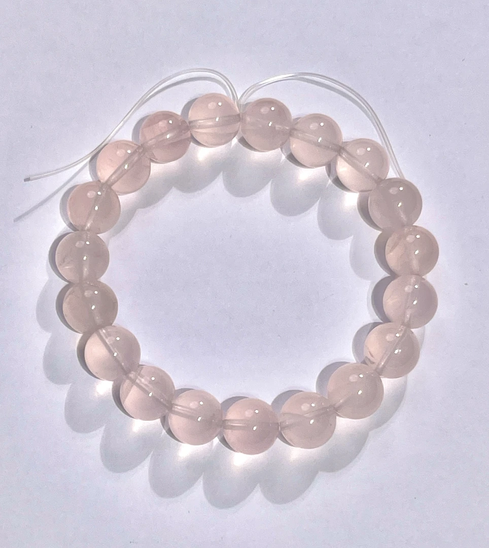 透体马粉 粉水晶手串天然水晶