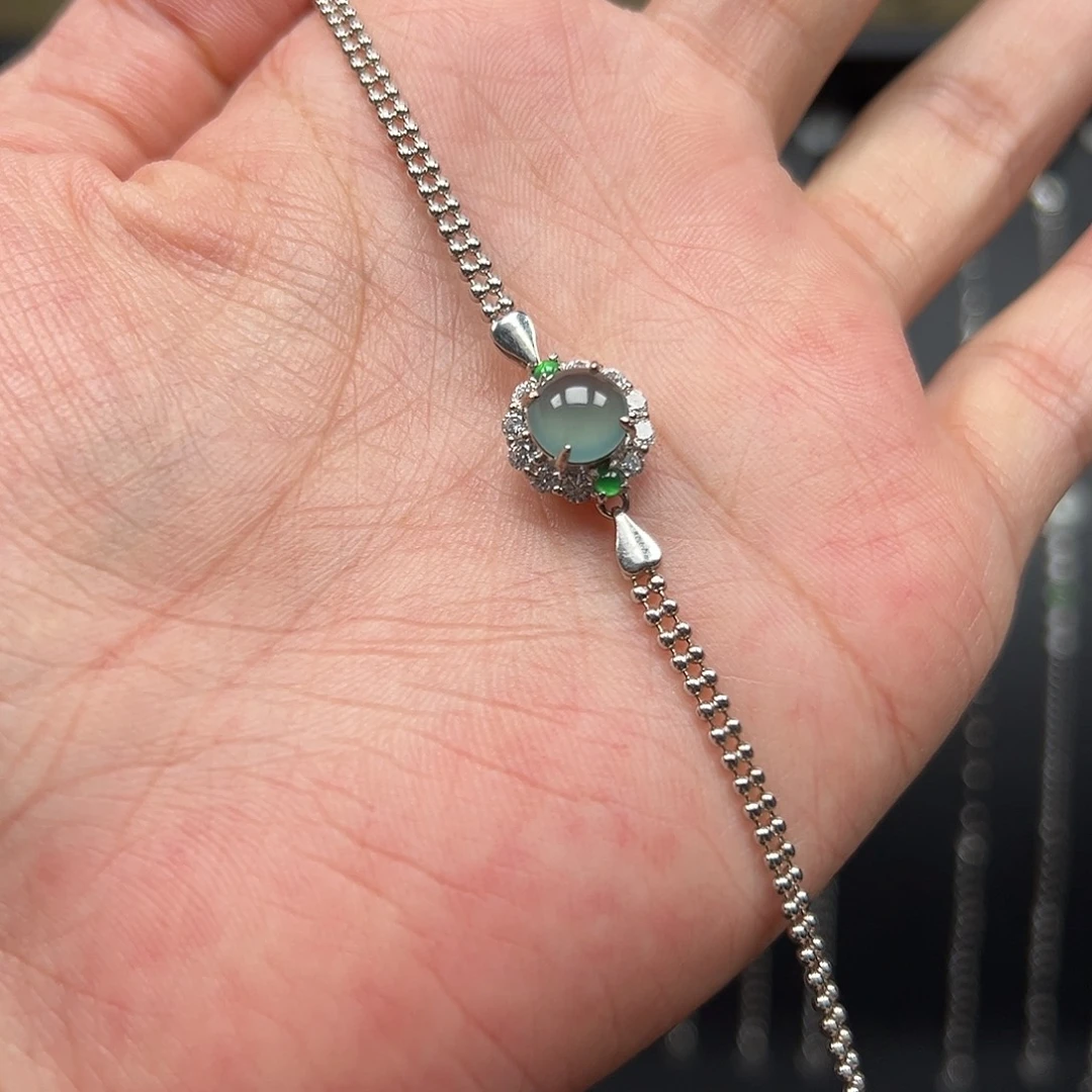 翡翠银S925镶嵌手链