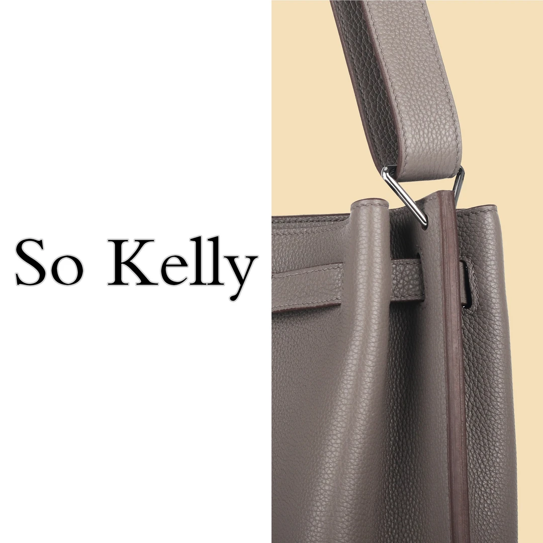 真皮水桶真皮单肩手提包so kelly牛皮托特包