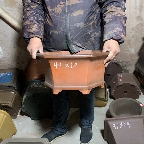 紫砂花盆手工制作