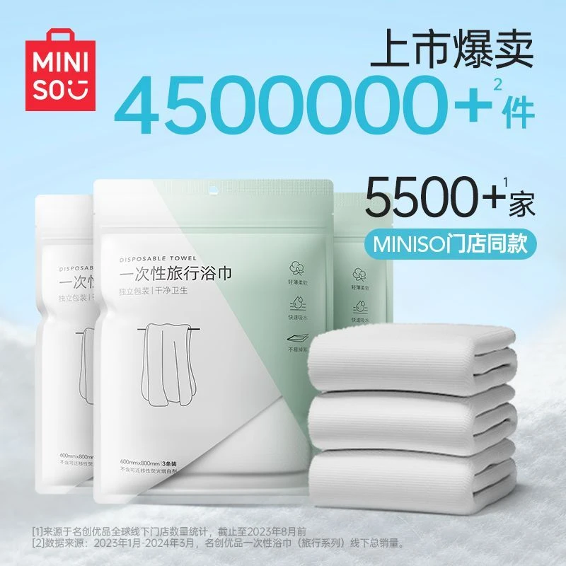 名创优品MINISO大号吸水一次性浴巾加大加厚柔软酒店出行旅行便