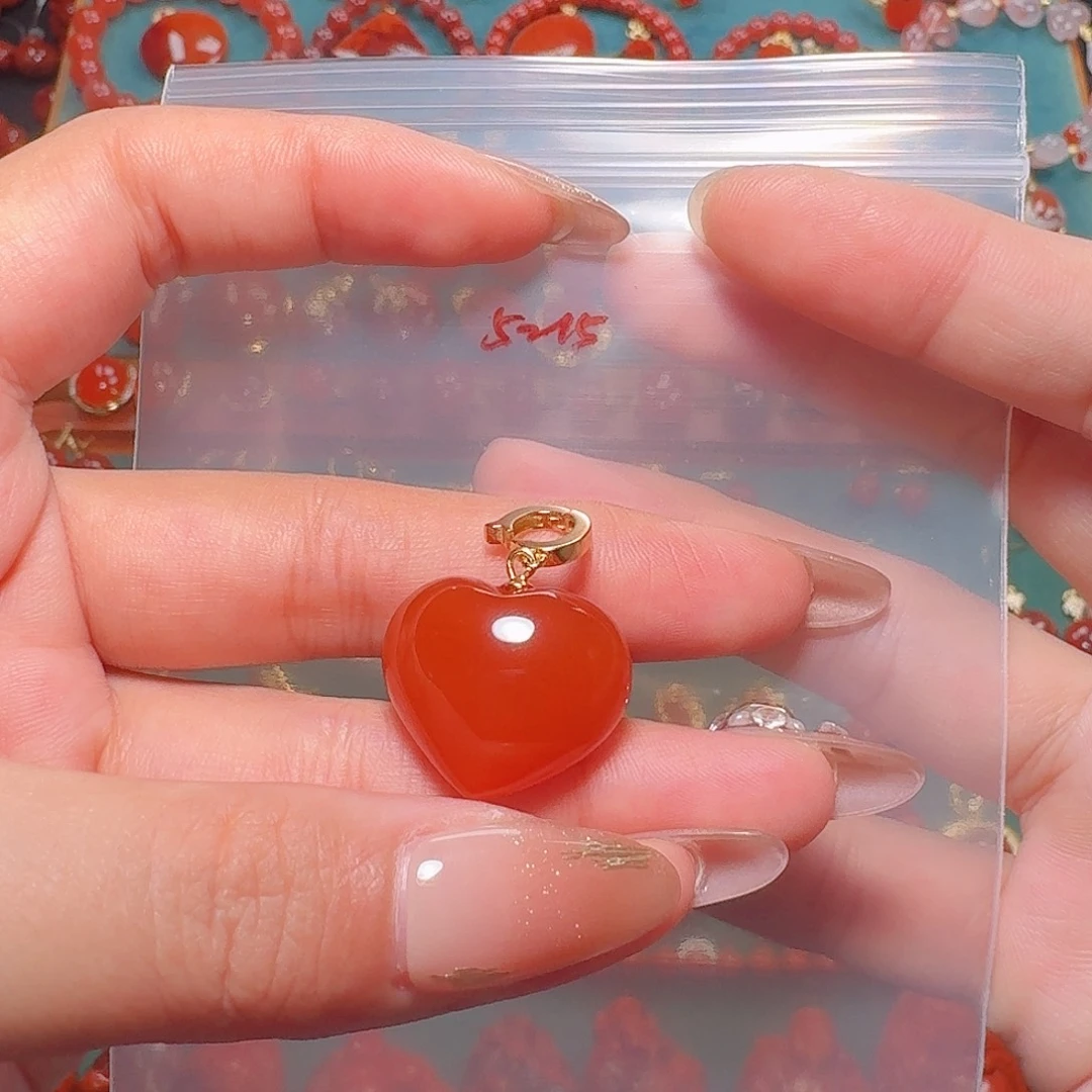 南红玛瑙银S925镶嵌吊坠