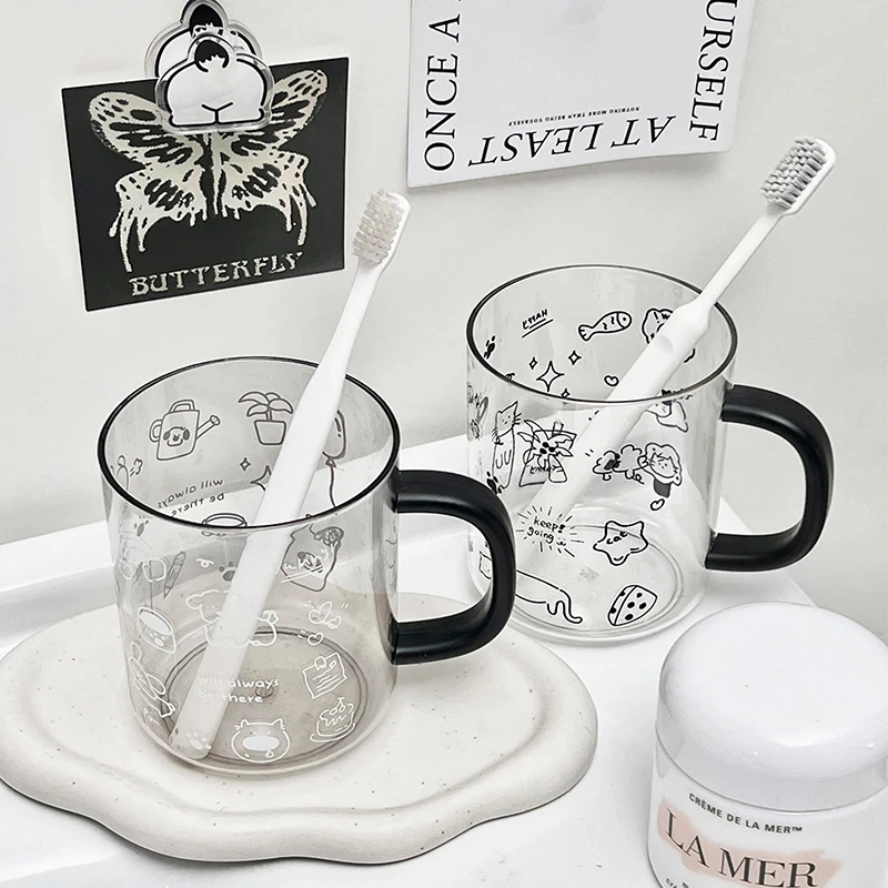 漱口杯家用可爱简约印花刷牙杯子洗漱杯儿童情侣刷牙创意学生牙缸