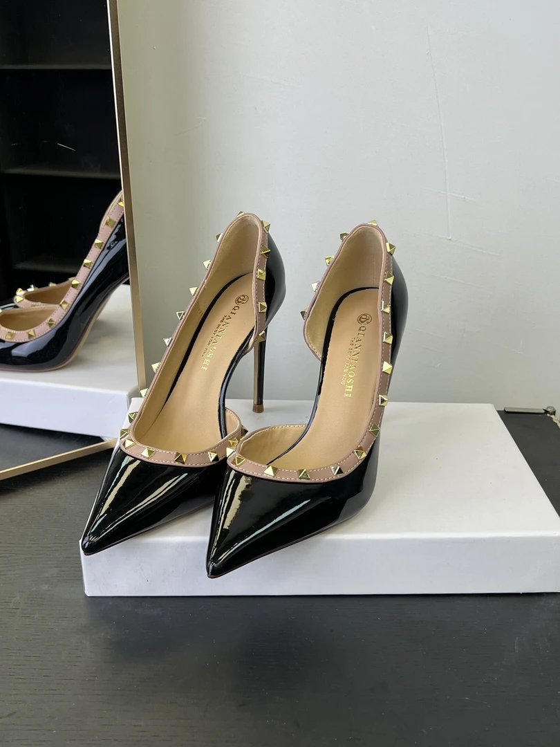 （9.5厘米）A73-2黑色细跟高跟鞋时尚舒适