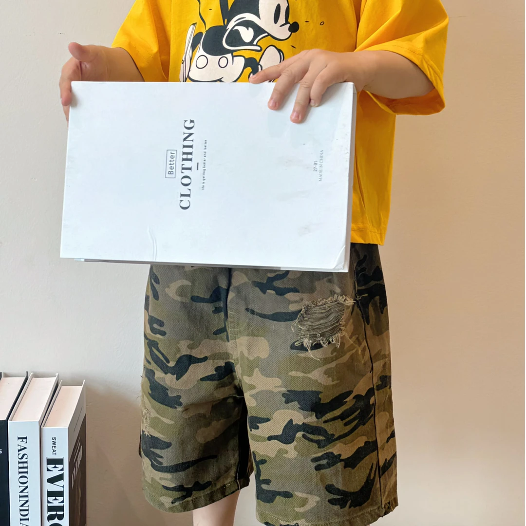 5/12【迷彩裤】儿童迷彩裤高级洋气直筒裤时尚百搭短裤