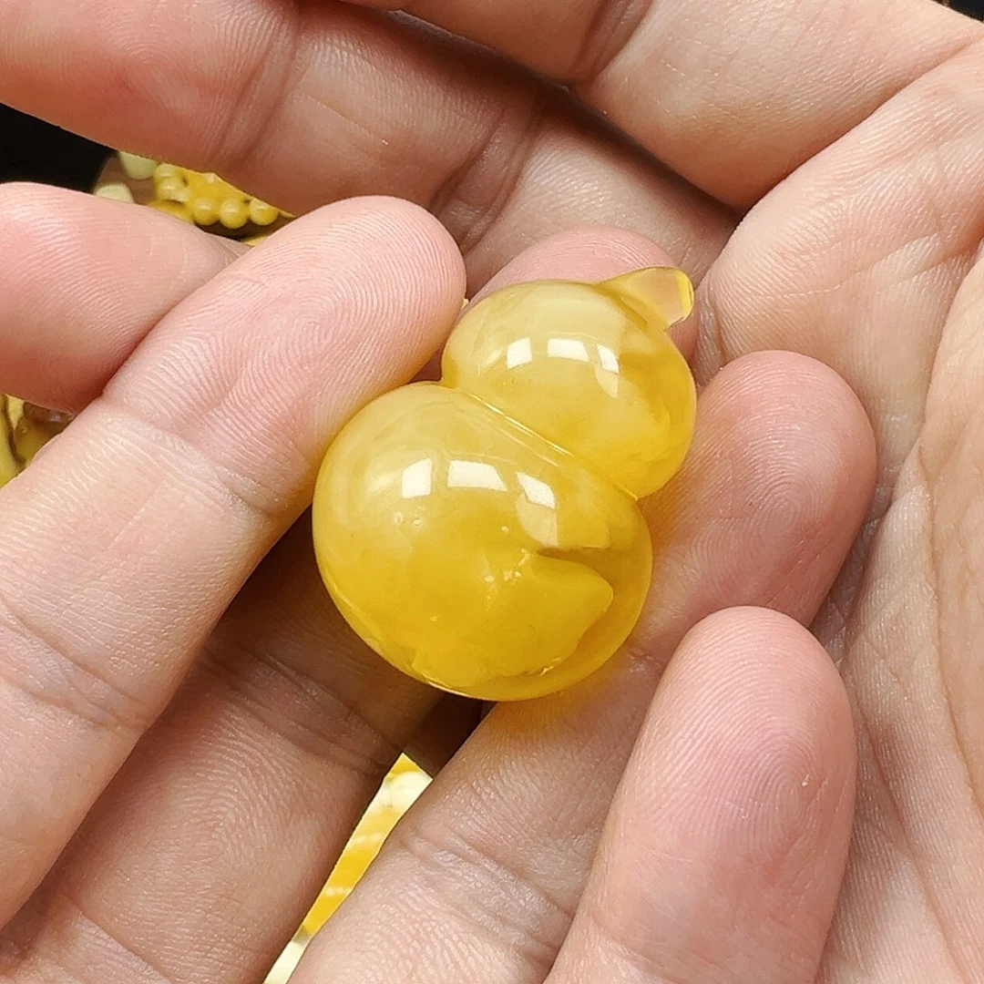 蜜蜡未镶嵌珠宝奇石葫芦吊坠12.8克