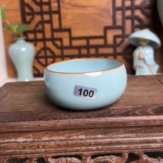 杯100原矿天青釉一级品禅定杯100cc手工拉胚
