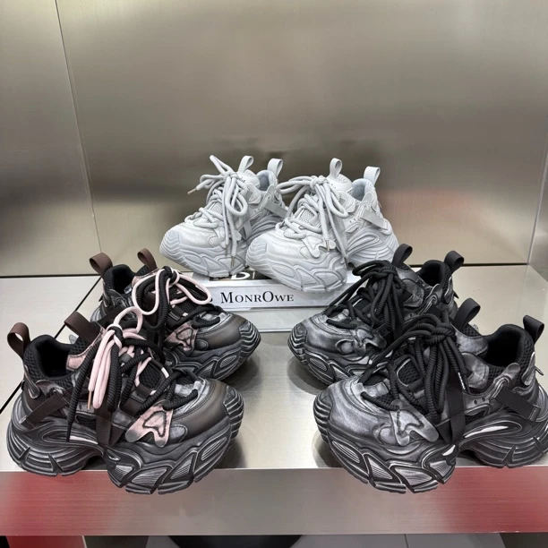 世862-17新款厚底四季款网面老爹鞋潮流百搭舒适增高休闲底厚6公