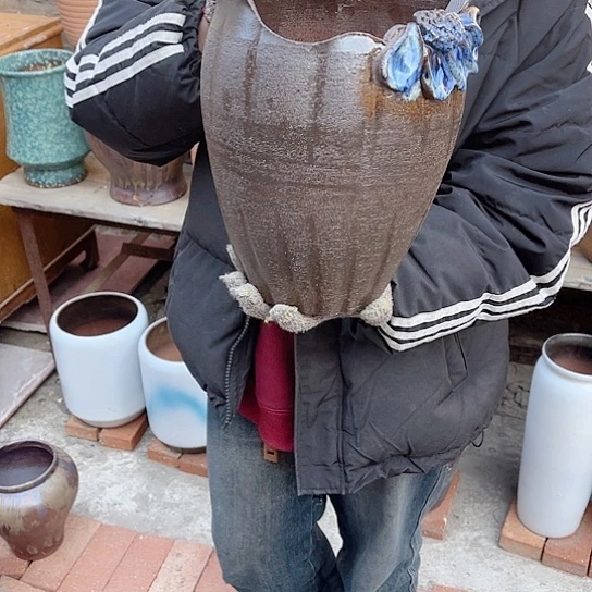 紫砂花盆高度28口径18.,20