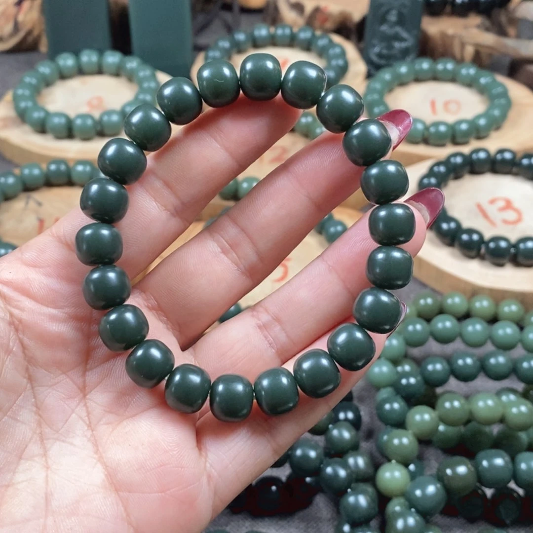 和田玉（青玉）手链未镶嵌一**学