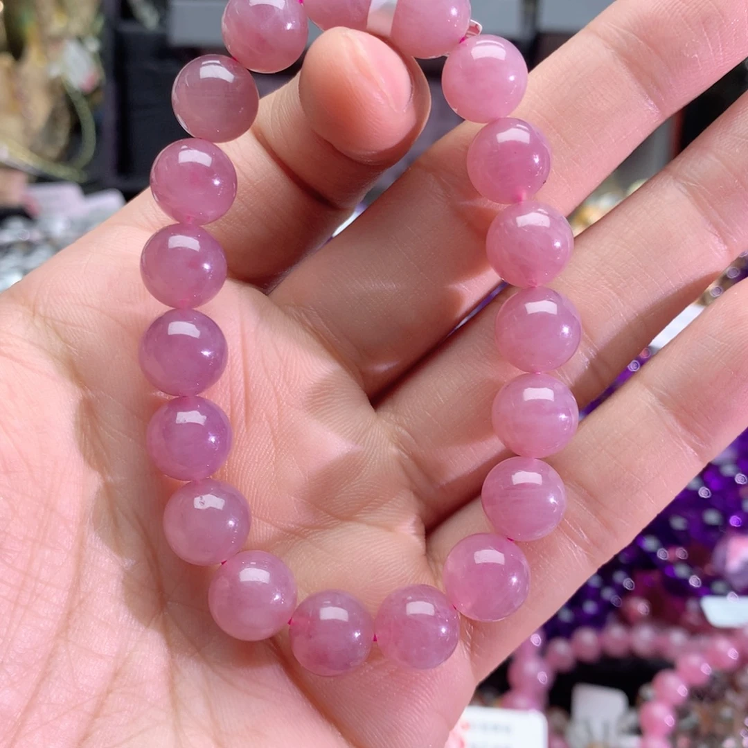 水晶手串未镶嵌W***a紫马粉10+