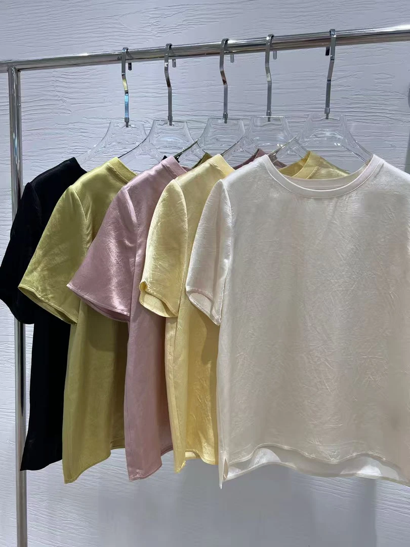 春夏季新中式新款设计感小众醋酸短袖女5258