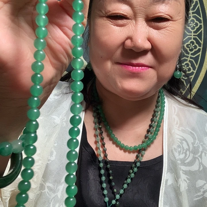 和田玉（碧玉）足银镶嵌颈饰