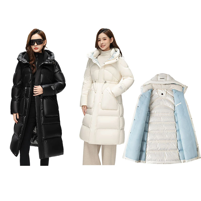 【艺菲专属】新年战袍收腰连帽保暖过膝时尚极寒女士羽绒服1609