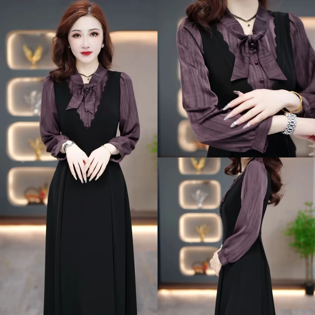 春季连衣裙2025新款气质韩版显瘦时尚百搭收腰连衣裙MY24Y565款