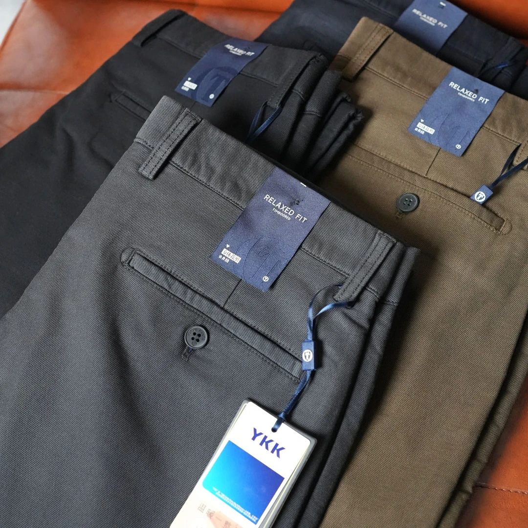 2025秋冬新款男士莫代尔暖绒棉弹力斜纹肌理百搭直筒宽松休闲长裤