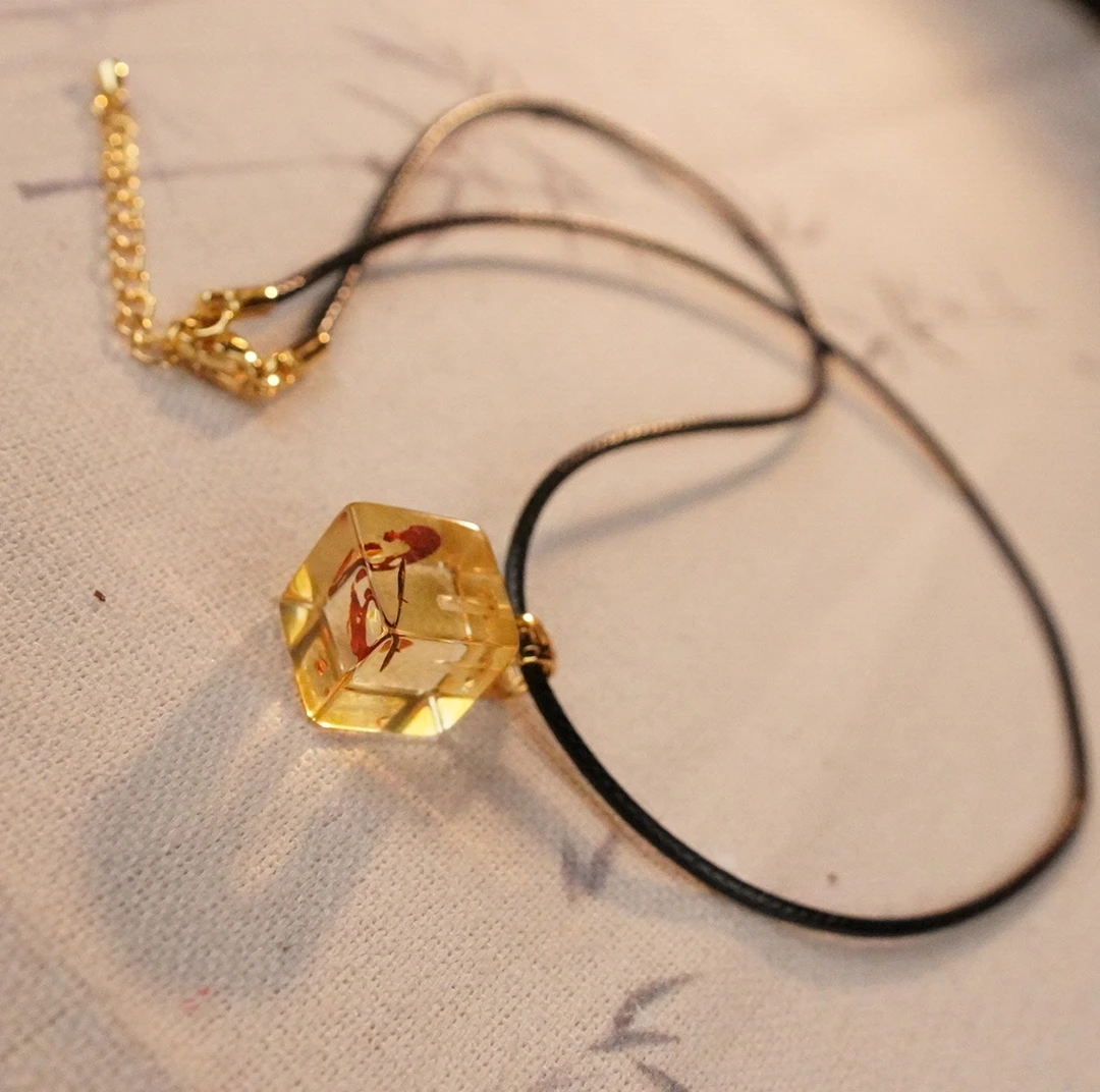 【亿景珠宝】11+俄料天然花珀方糖款项链时尚多样性发货YJYL05D005