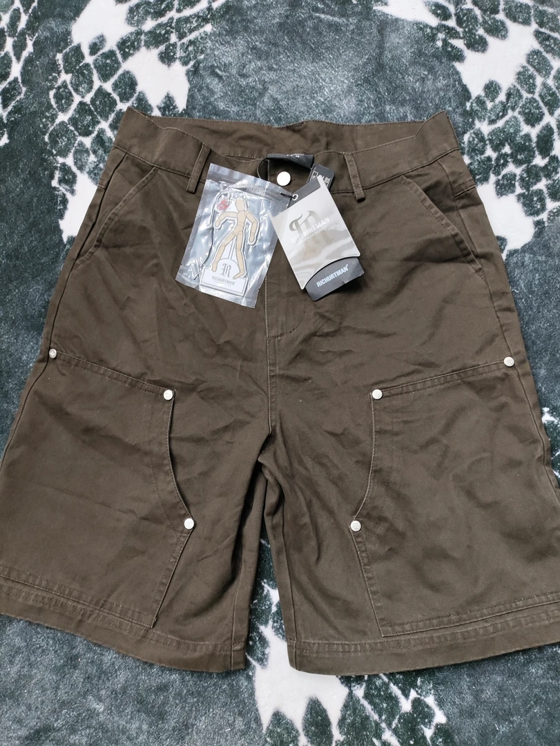 【G1-2】2316 做旧双膝铆钉伐木短裤