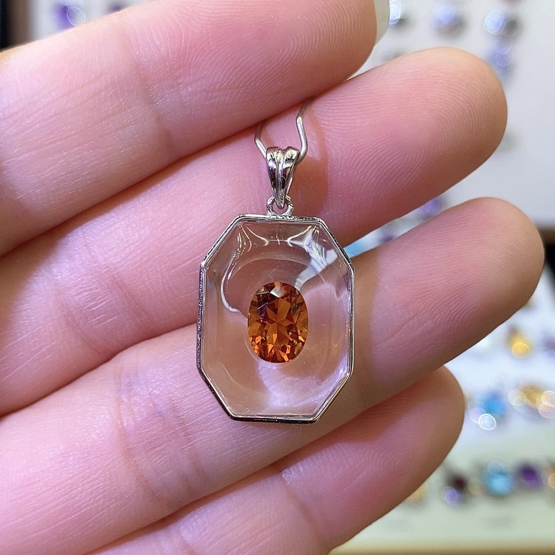 银S925镶嵌吊坠(不含链)水晶需要证书备注