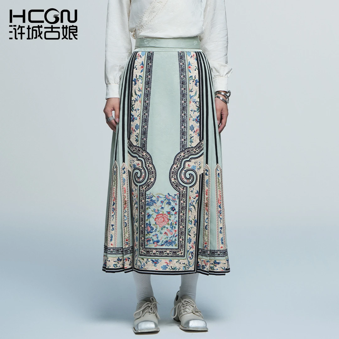 重工刺绣马面裙A字显瘦气质高级设计感岭南公主马面裙CCL19787