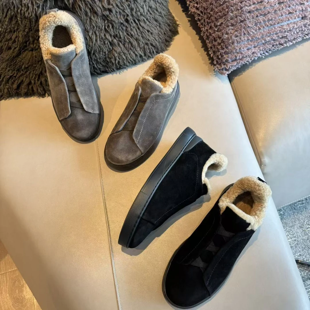 【新贵OLDMQNEY】男士新款纯色时尚老钱风内里磨绒加厚百搭乐福鞋