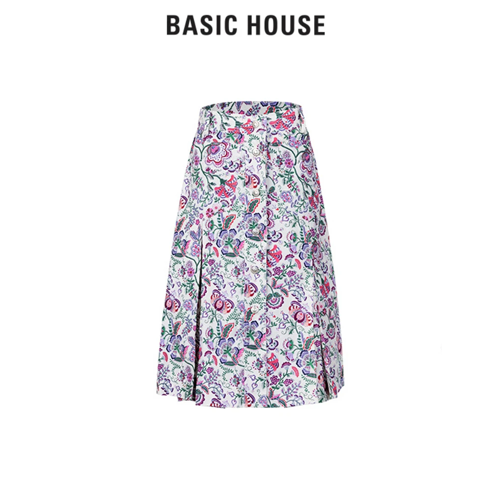Basic House/百家好时尚印花休闲半裙BJ2470-HUSK320APP